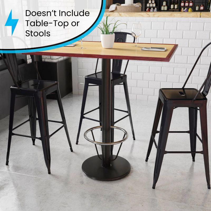 Flash Furniture Beverly 24" Round Restaurant Table Base with 4" Dia. Bar Height Column and Foot Ring