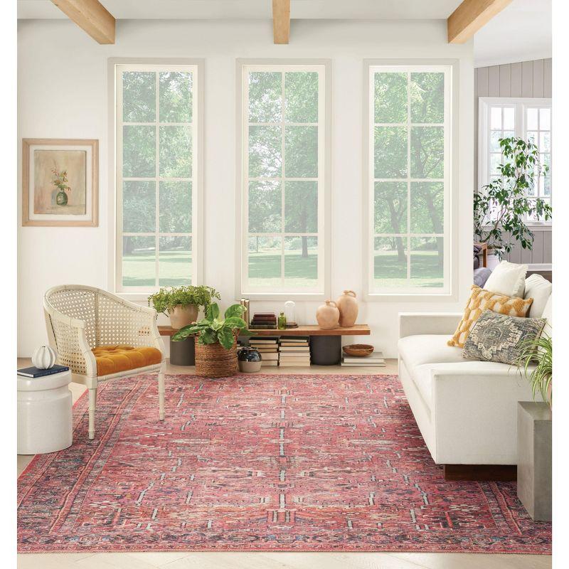 Machine Washable Oriental Red Area Rug