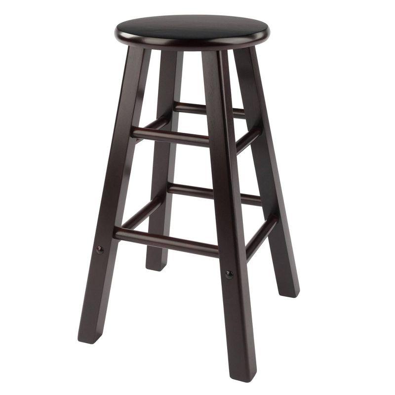 Espresso Solid Wood 24" Counter Height Barstools, Set of 2