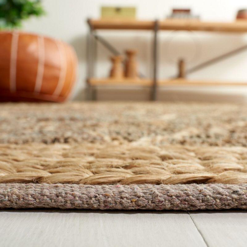 Natural Fiber NF951 Hand Loomed Indoor Area Rug - Natural/Grey - 6'x6' - Safavieh
