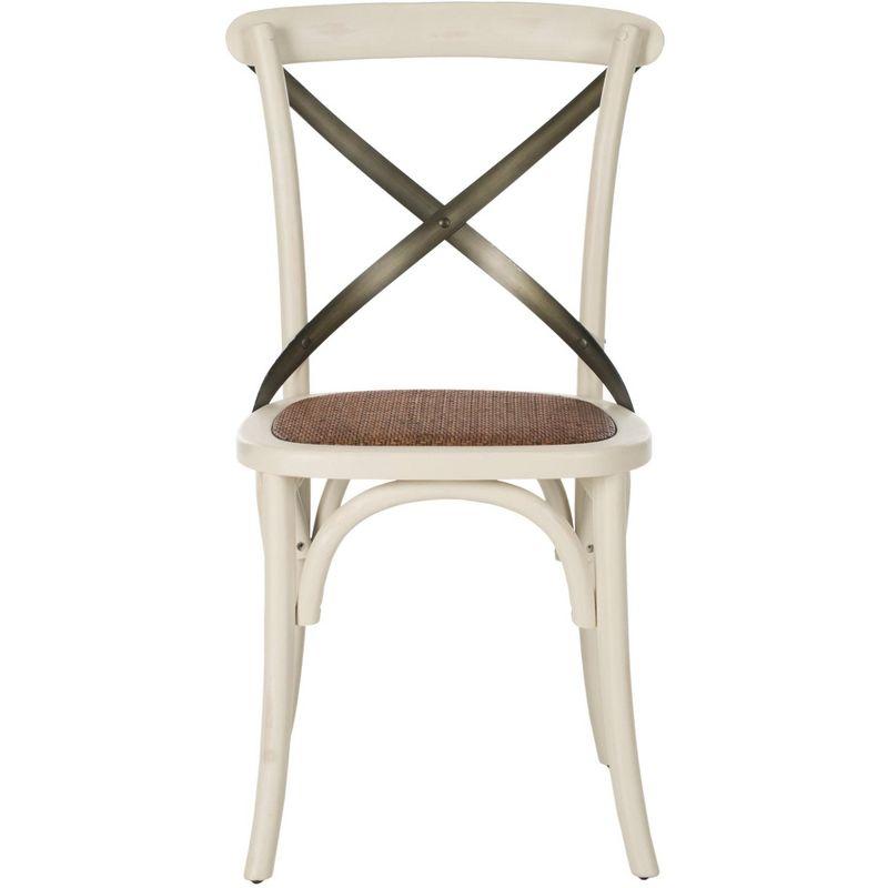 Franklin 18" H X-Back Farmhouse Dining Chair (Set of 2) - AMH9501 - Antique White - Safavieh Couture