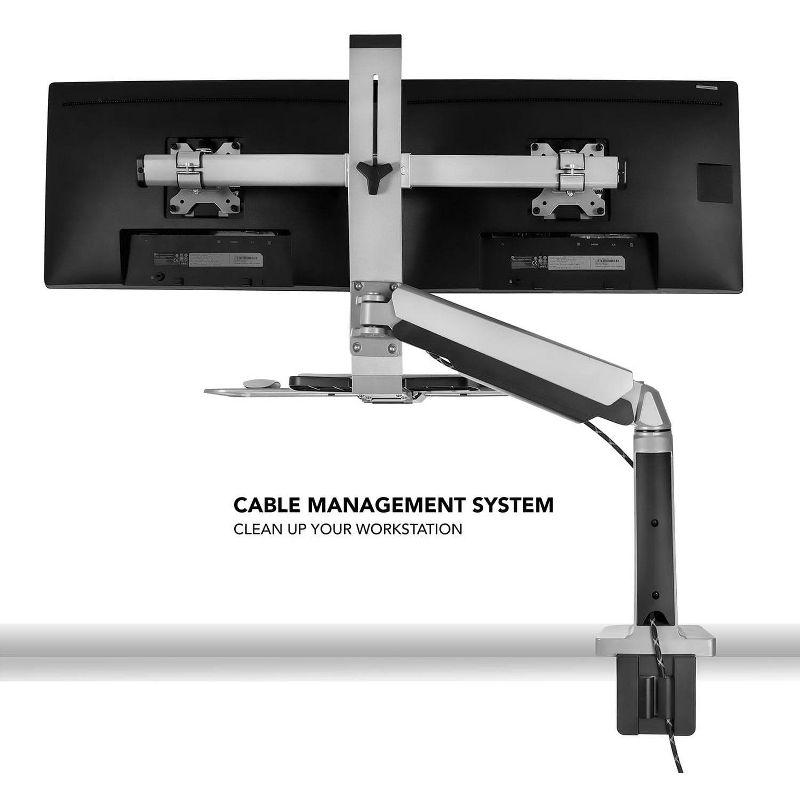 Mount-It! Stand Up Workstation with Dual Monitor Mount | Standing Desk Converter with Height Adjustable Keyboard & Counterbalance Monitor Arm