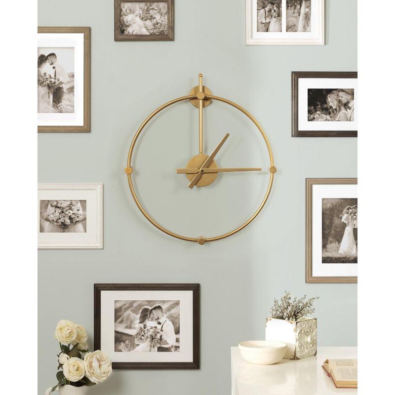 Kate and Laurel Lidor Round Metal Wall Clock, 22x25, Gold