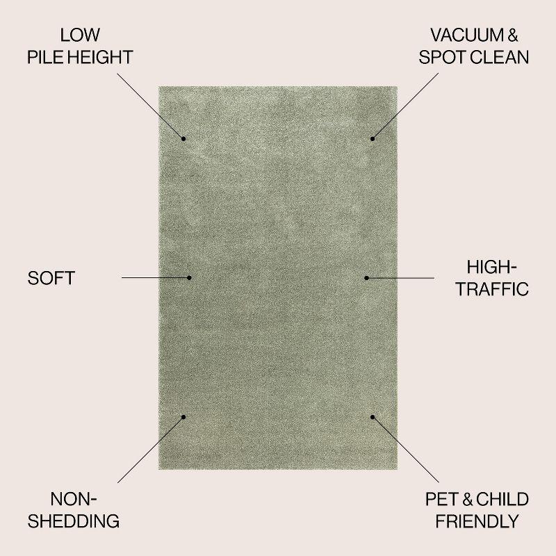 Haze Solid Low-Pile Indoor Area Rug - JONATHAN Y