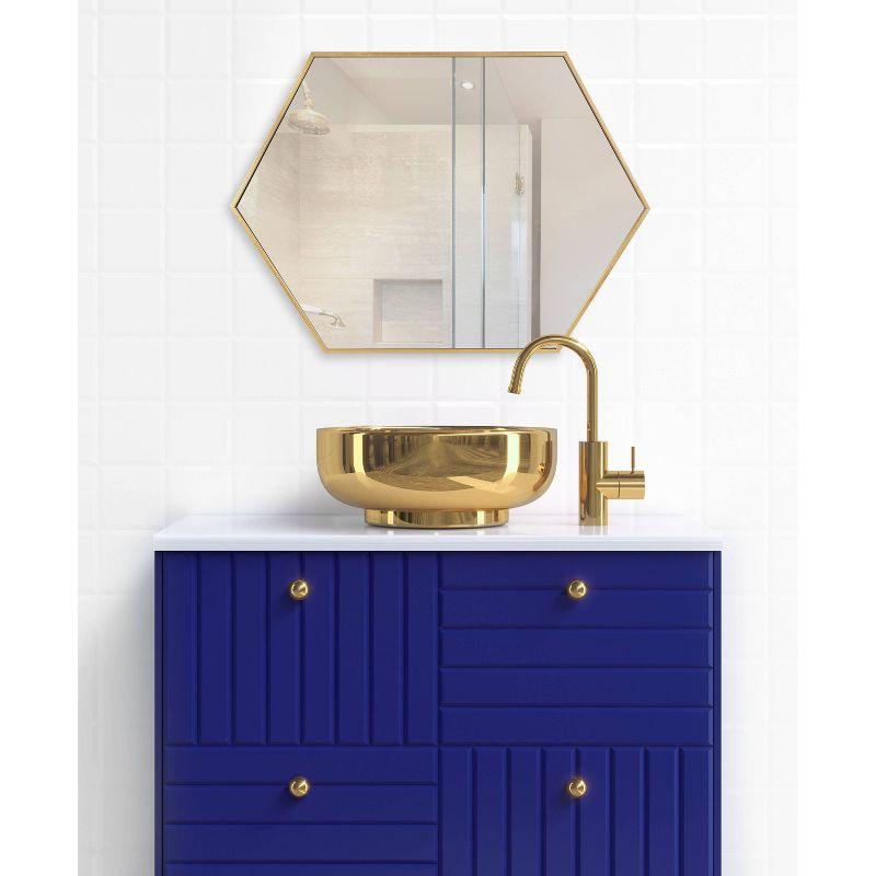 Rhodes Hexagon Wall Mirror - Kate & Laurel All Things Decor