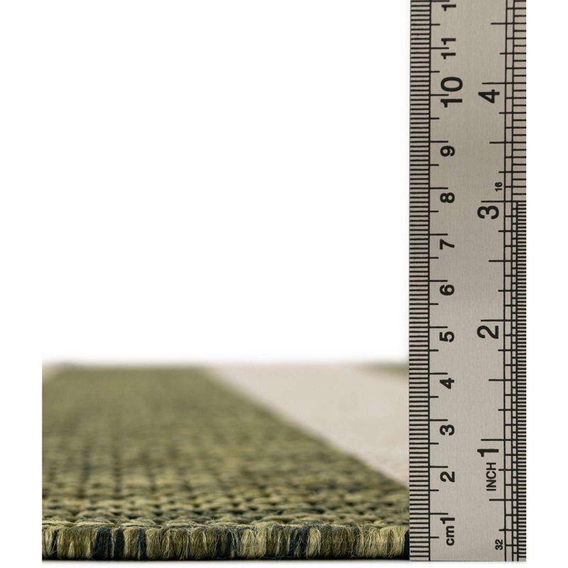 Green Stripe Easy-Care Synthetic Outdoor Area Rug 9' x 12'