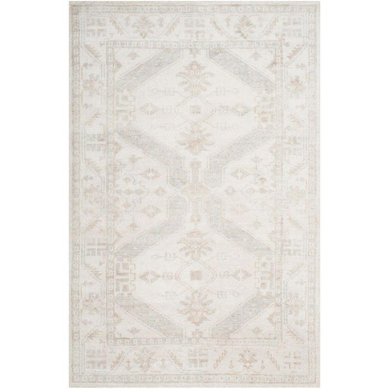 Elysian Blue Rectangular Hand-Knotted Wool & Silk Blend Area Rug