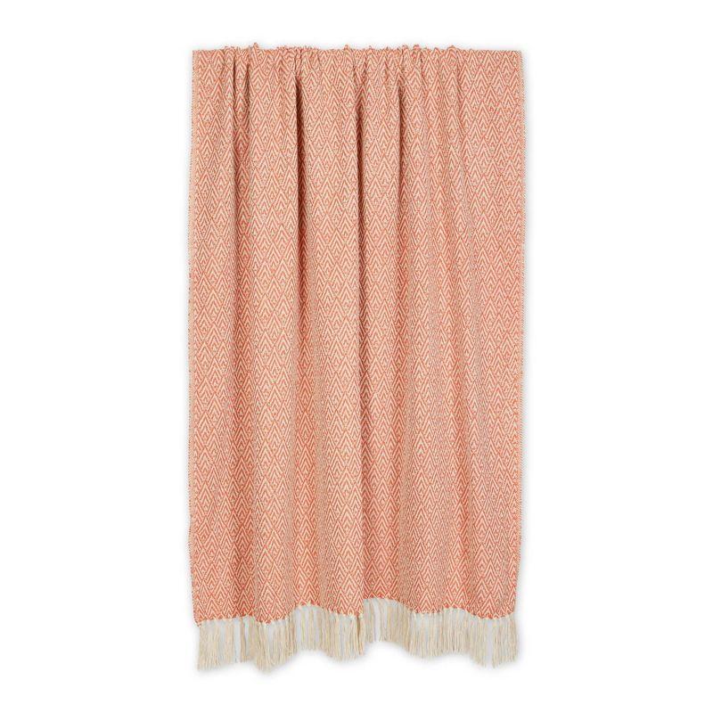 50"x60" Diamond Throw Blanket Spice - Design Imports: Cotton Woven, Lightweight Fabric, Machine Wash
