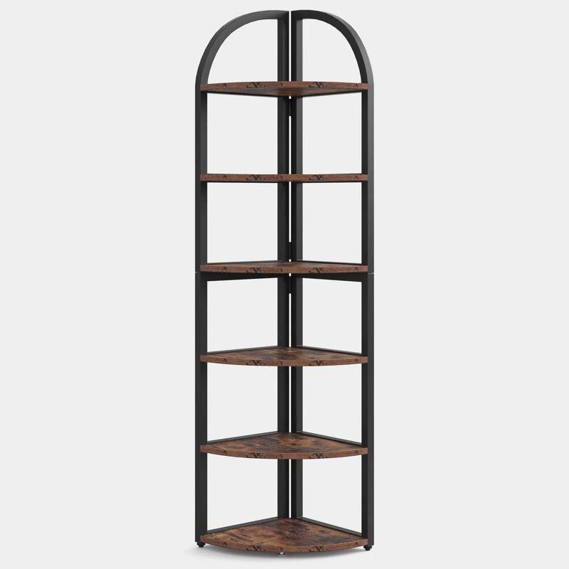 Hommoo 6-Tier Corner Shelf, 71 inch Tall Corner Bookshelf for Small Space