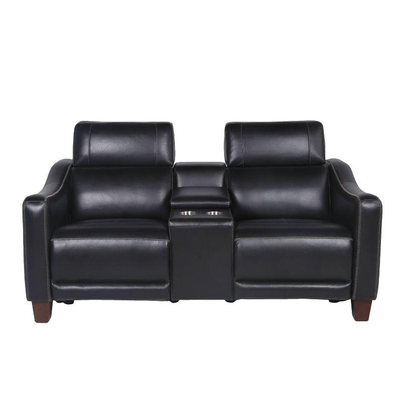 Giorno Power Console Loveseat Black - Steve Silver Co.