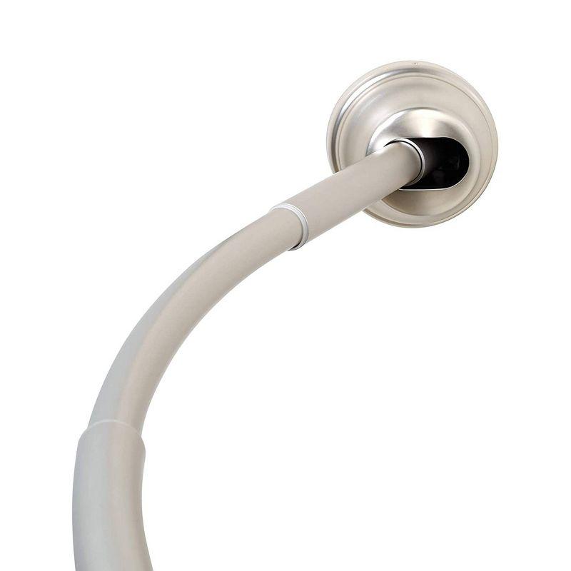 Adjustable Brushed Nickel Curved Shower Rod 32"-40"