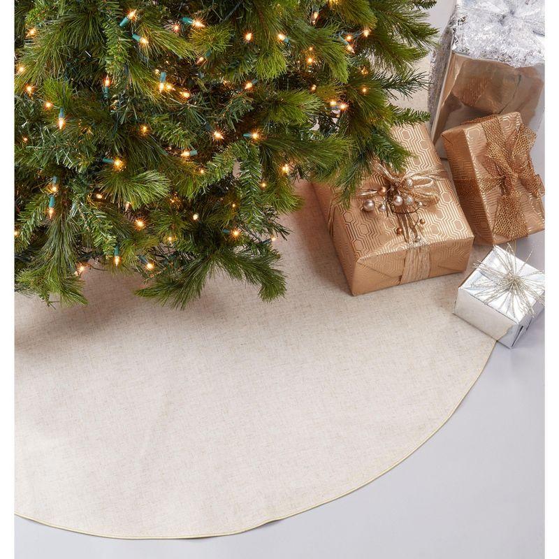 Toscana 84" Gold Linen Blend Christmas Tree Skirt