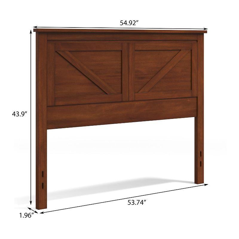 Glenwillow Home Farmhouse Style Wood Panel Headboard in Black, Full Size
