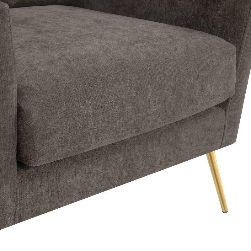 Lincoln Accent Chair Cocha Mocha - Picket House Furnishings: Gold Legs, Mid-Century, Foam Filled Comfort