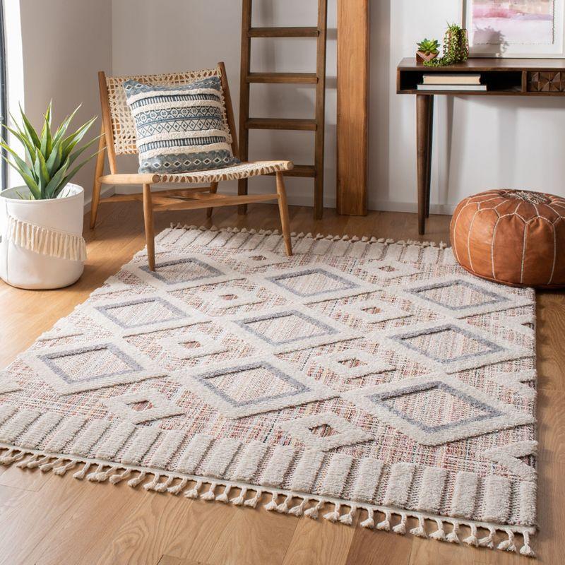 Marrakesh Gray and Multi Geometric Polyester Area Rug 3' x 5'