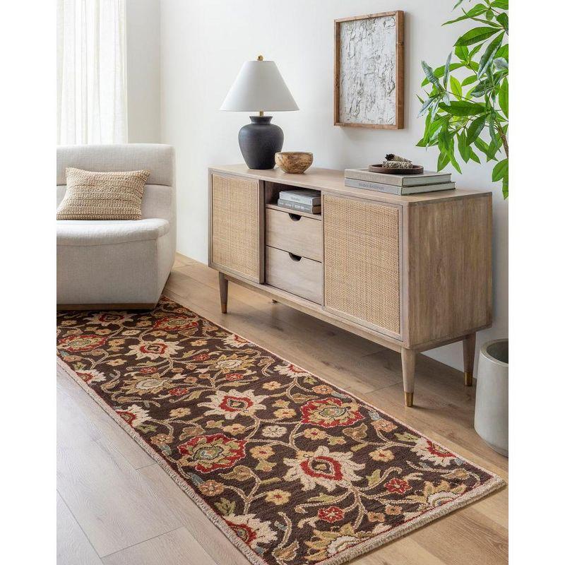 Eckville Dark Brown Tufted Wool 2' x 3' Area Rug