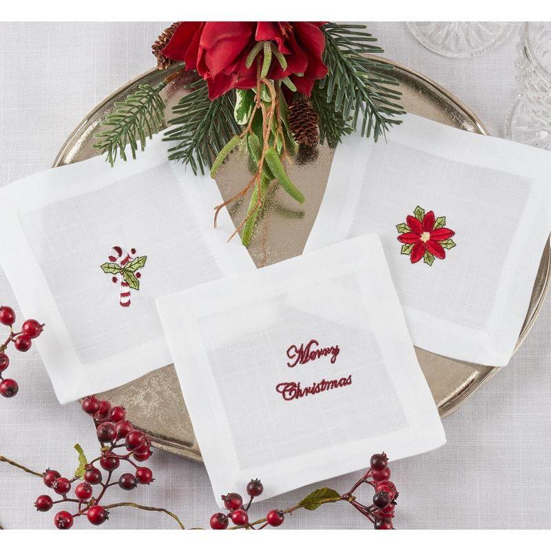 Polyester Floral Square Napkin (Set of 12)