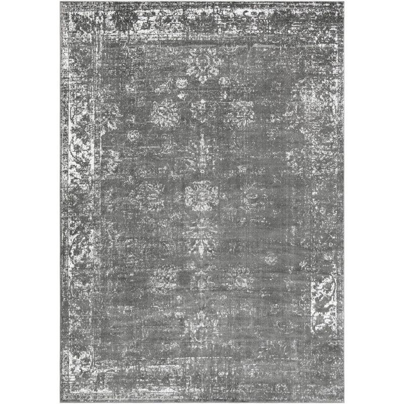 Sofia Collection 10' x 14' Dark Gray Easy-Care Area Rug