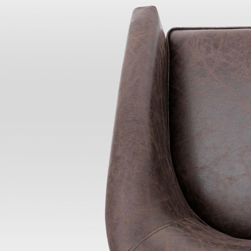 eLuxury Swivel Barrel Chair, Dark Chocolate