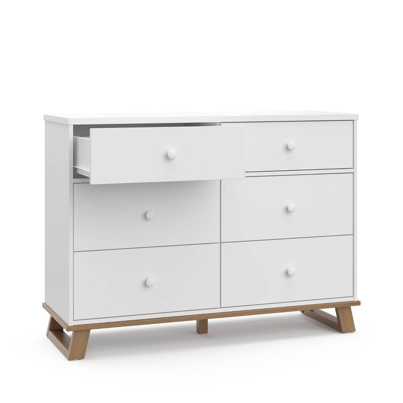 White and Driftwood Modern 6-Drawer Nursery Dresser