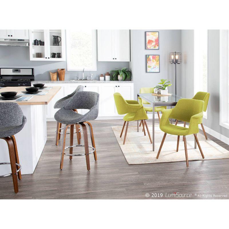 Set of 2 Fabrico Counter Height Barstool with Walnut Legs & Upholstered Seat - LumiSource