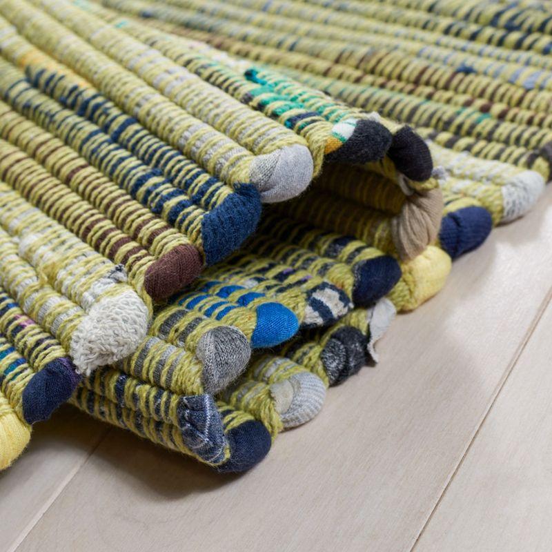 Rag Rug RAR127 Hand Woven Indoor Area Rug - 6'x9' - Light Green/Multi - Safavieh