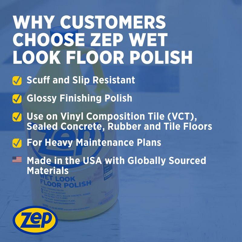 ZEP Zep Wet-Look Floor Polish – Enhances Hard Floor Appearance –- 5 gal (1 Pail)