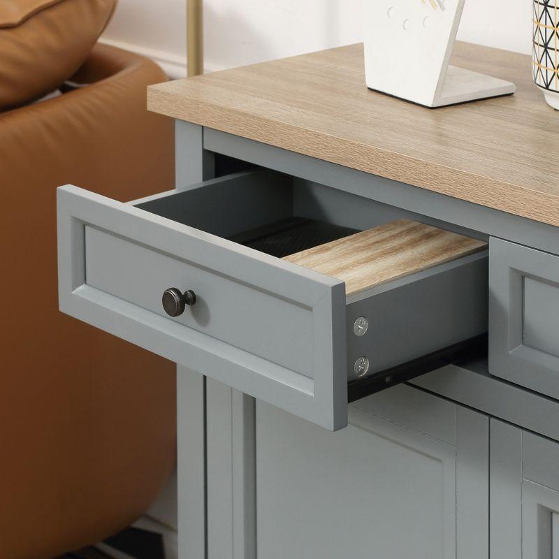 HOMCOM Sideboard Buffet Cabinet with Storage Drawers, 2 Door Kitchen Storage Cabinet with Adjustable Shelves, Coffee Bar for Living Room, Dark Gray