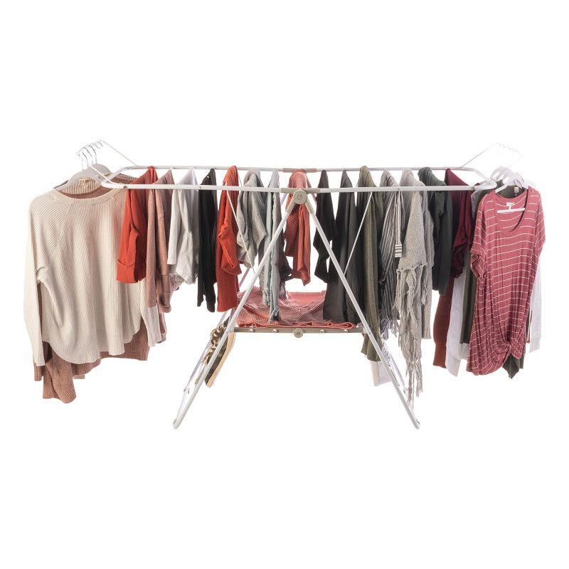 Clothes Drying Rack - Indoor/Outdoor Portable Laundry Rack for Clothing, Towels, Shoes and More - Collapsible Clothes Stand by Everyday Home (White)