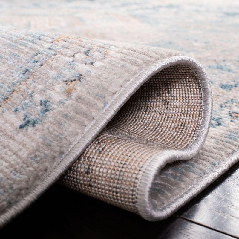 Shivan SHV727 Power Loomed Indoor Area Rug - Blue/Gold - 8'x10' - Safavieh