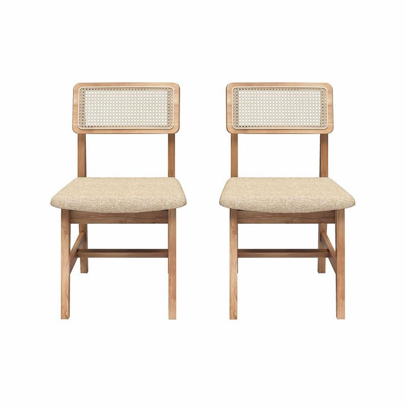DHP Eleni Cane Dining Chairs, Set of 2, Cream/Seadrift