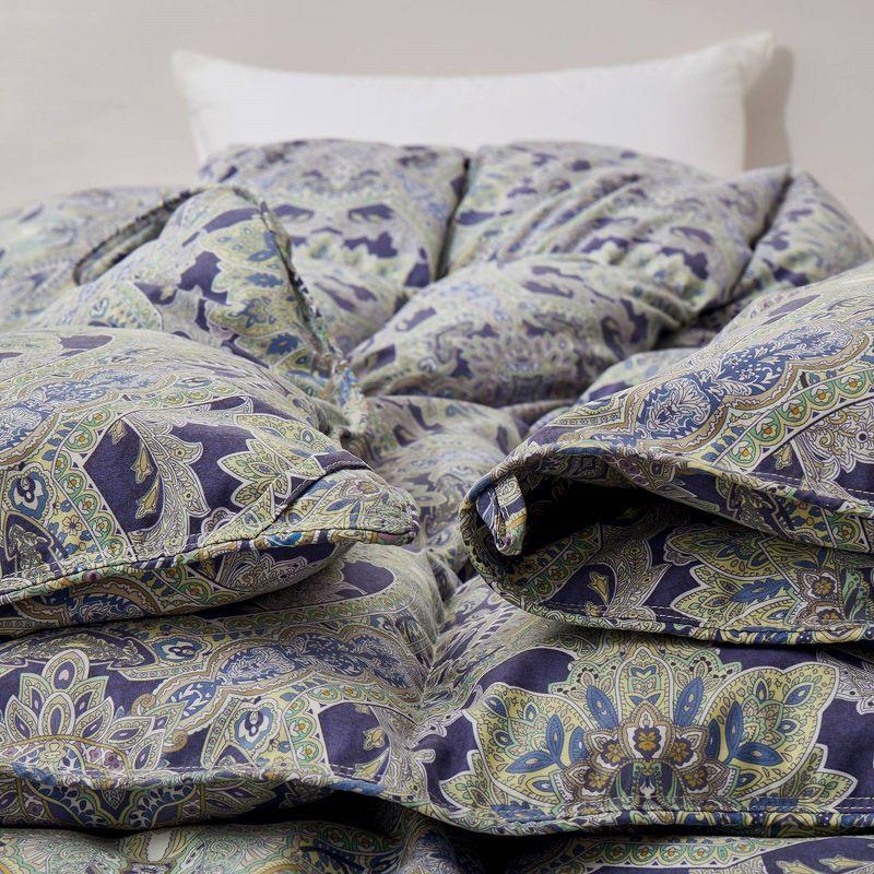 Lark Manor™ All Season Paisley Floral Printed Vintage Goose Feather Down Comforter