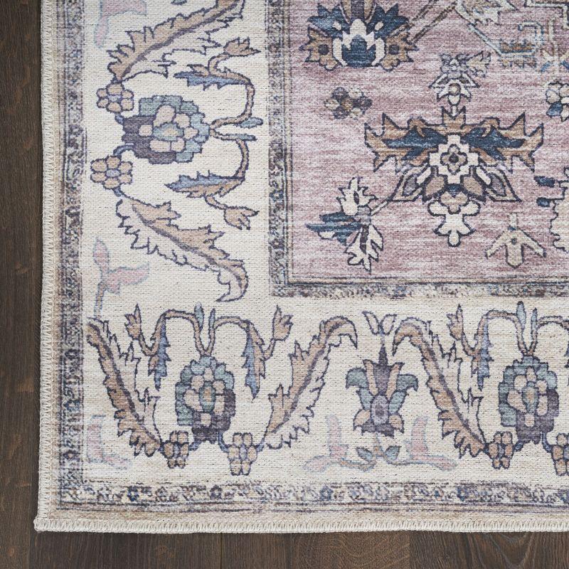 Nourison Washable Brilliance Medallion Indoor Rug Beige Multicolor 4' x 6'