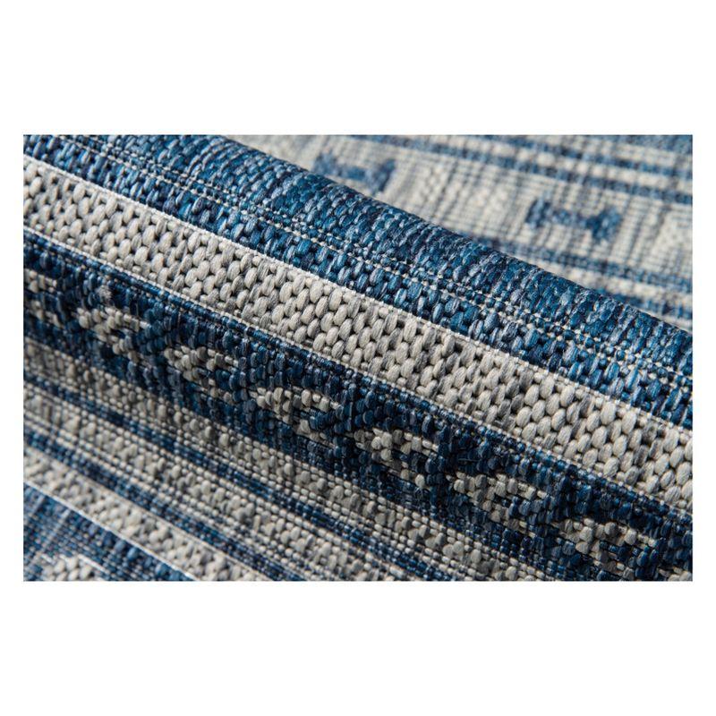 6'7"x9'6" Fair Isle Design Loomed Area Rug Blue - Novogratz By Momeni: Indoor Outdoor, Low Pile, Machine Made