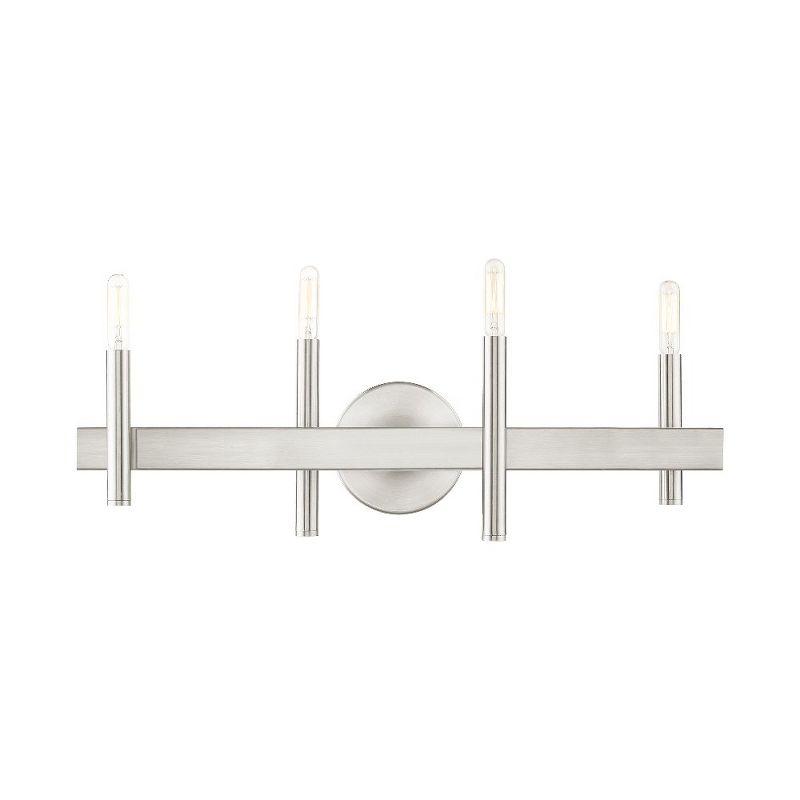 Elegant Denmark 4-Light Vanity Sconce in Brushed Nickel and Bronze