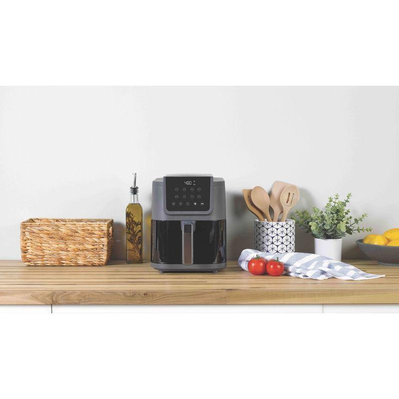 Sur La Table Kitchen Essentials 5qt Air Fryer - Cool Gray: 1700W, Digital Control, Nonstick, Dishwasher-Safe, Recipes Included