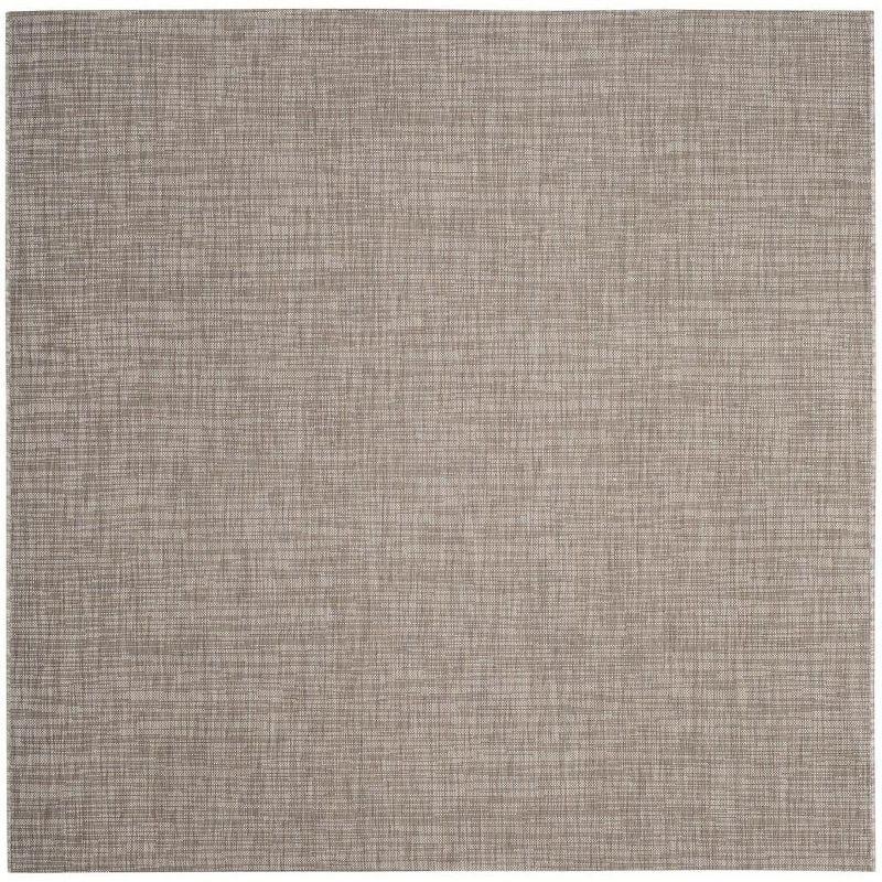 Courtyard CY8576 UV & Stain Resistant Non-Shedding Power Loomed Indoor/Outdoor Area Rug - Light Brown - 6'7"x6'7" - Safavieh