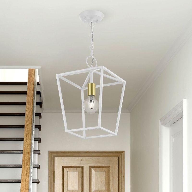 Livex Lighting Devonshire 1 - Light Pendant in  White/Satin Brass