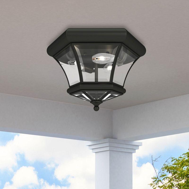 Livex Lighting Monterey/Georgetown 3 - Light Flush Mount in  Black