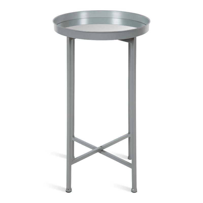 Kate and Laurel Celia Round Metal Tea Table, 14x14x25.75, Gray