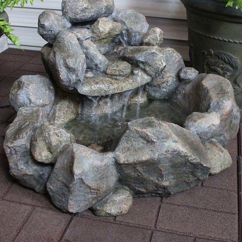 Sunnydaze 18"H Electric Resin Rocky Ravine Waterfall Outdoor Water Fountain