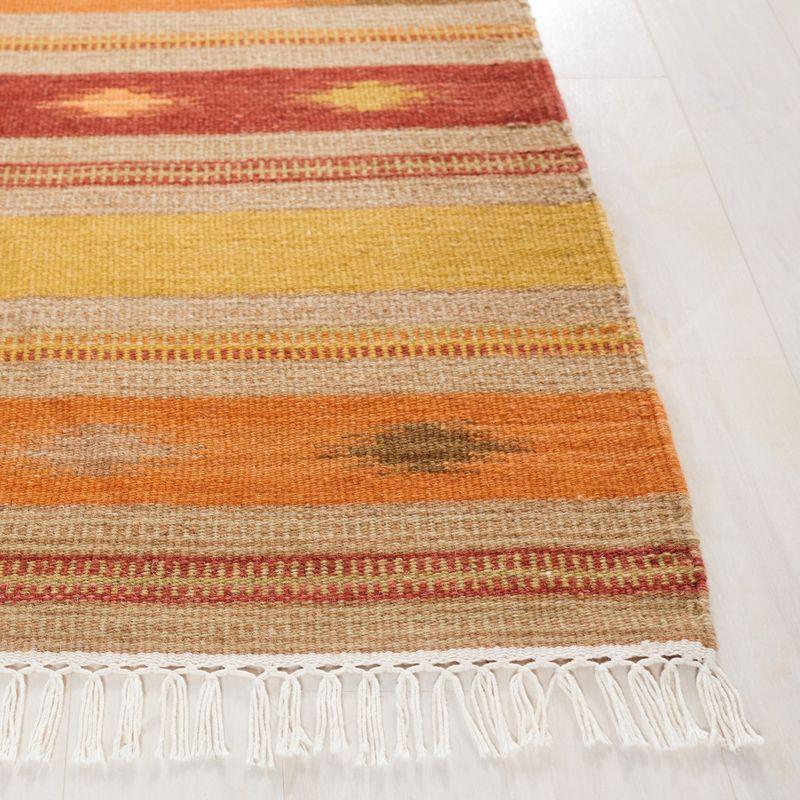 Kilim NVK176 Hand Woven Indoor Area Rug - Brown/Multi - 4'x6' - Safavieh