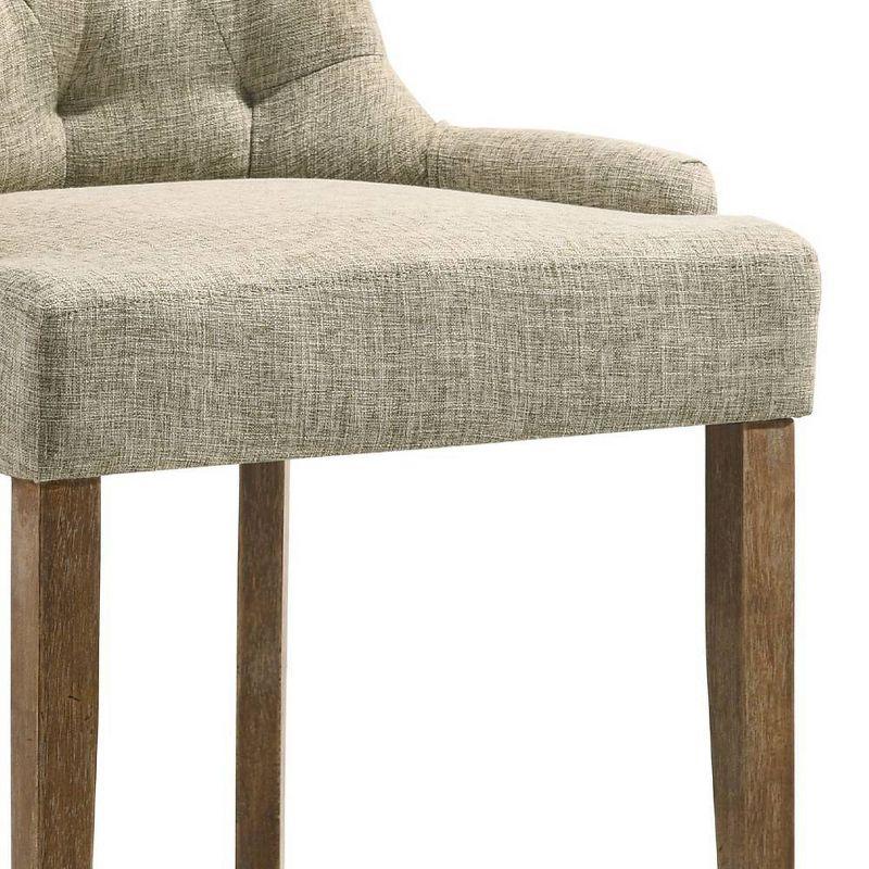 22" Yotam Accent Chair Beige Fabric/Salvaged Oak Finish - Acme Furniture