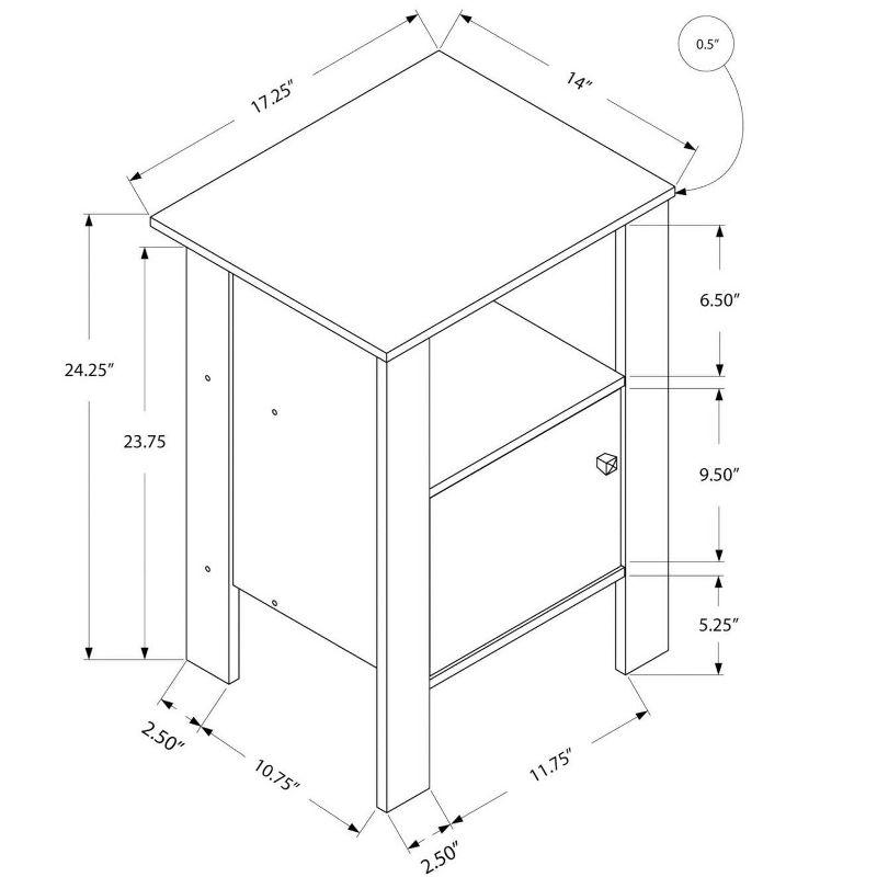 Monarch Specialties Accent Table Side End Nightstand Lamp Storage Living Room Bedroom Laminate Walnut Transitional