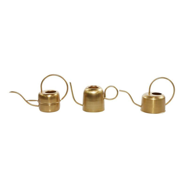 Set of 3 Glam Metal Planters Gold - Olivia & May: Indoor Iron Novelty Planters, No Drainage Hole, Tabletop Display