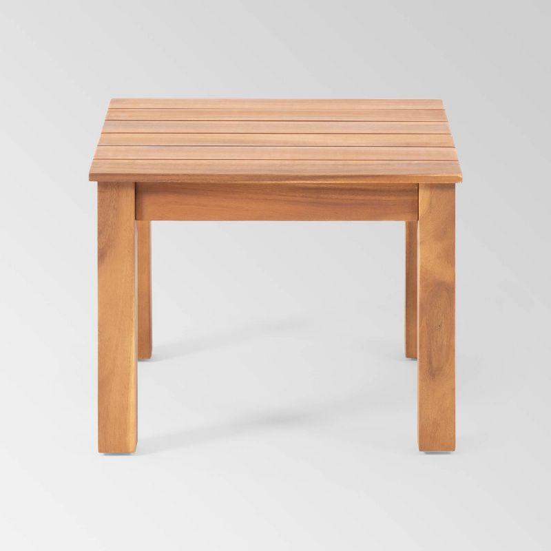 Temecula Acacia Wood Mid-Century Modern Patio End Table