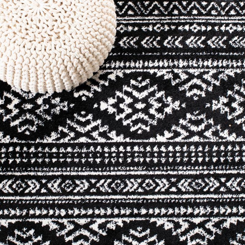 Tulum TUL272 Power Loomed Area Rug - Black/Ivory - 5'x5' - Safavieh.