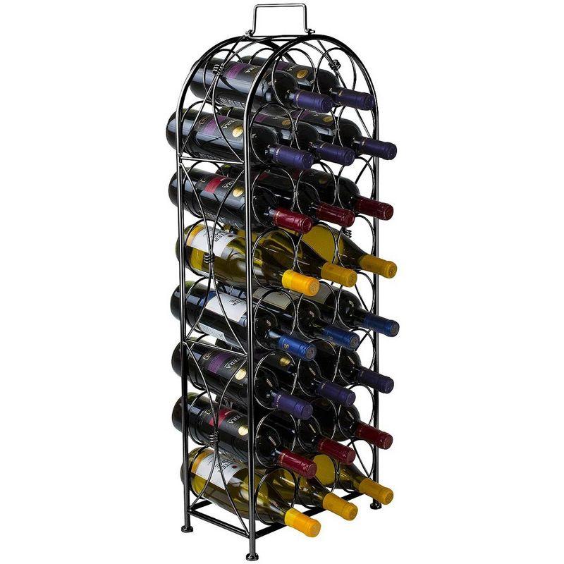 Sorbus Black Metal 23-Bottle Bordeaux Chateau Wine Rack