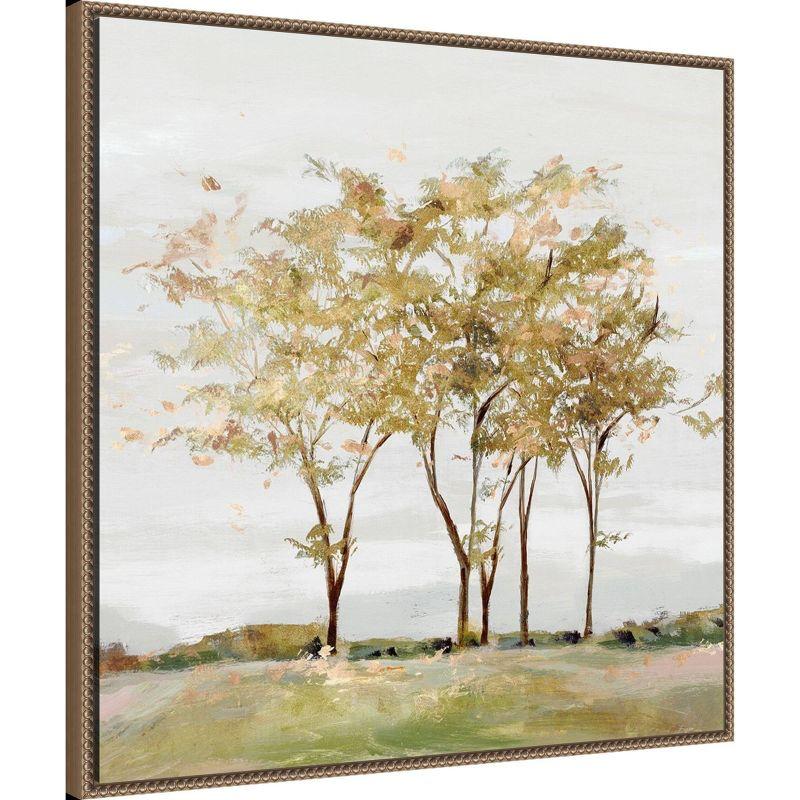 30"x30" Golden Acre Wood (Trees) by Isabelle Z Framed Canvas Wall Art Print Bronze - Amanti Art