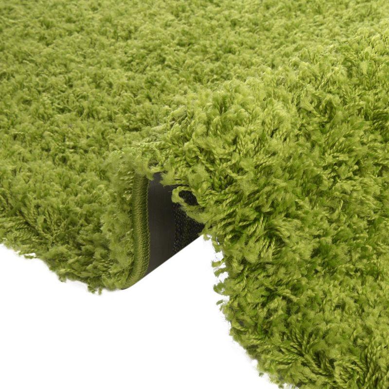 Handmade Green Synthetic Shag Kids' 4' x 6' Rug